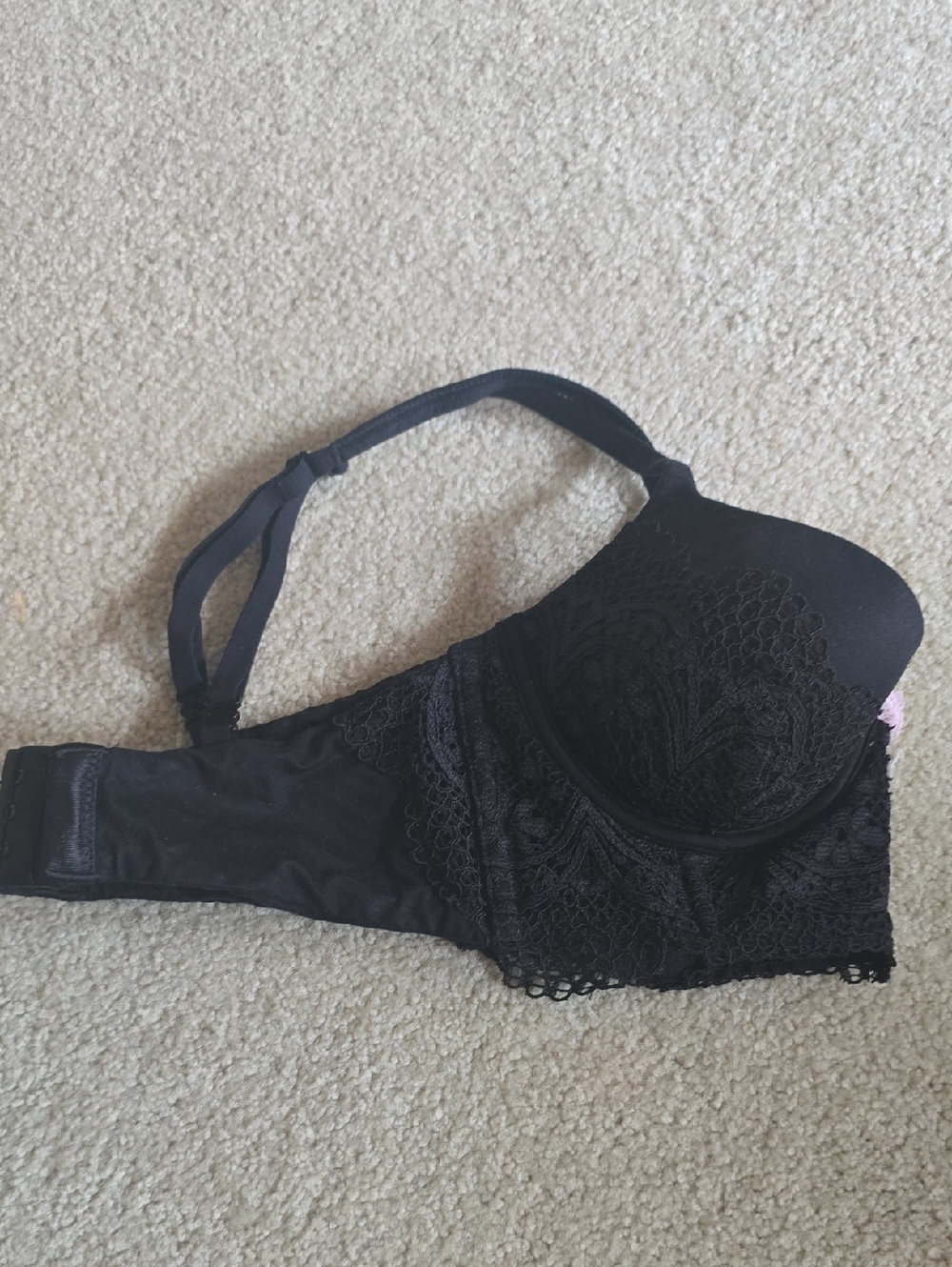 Victoria's Secret Black Lace Lined Demi/Demi-Buste Double Size 32C